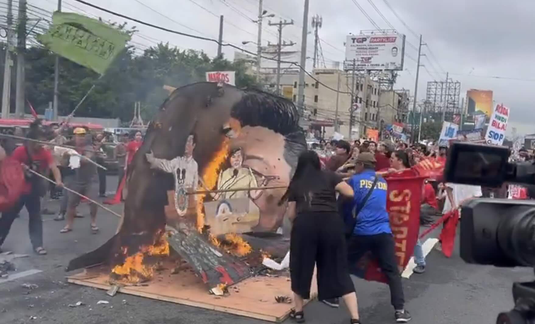 Effigy of Marcos, VP Sara burned ahead of SONA 2024 - Pinas Times