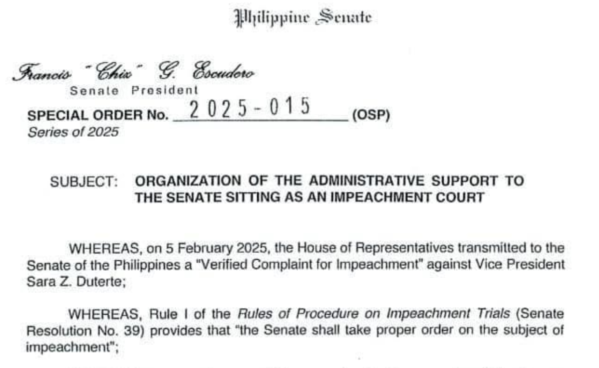 Chiz Sets Up Support Team for VP Sara’s Impeachment Trial - Pinas Times
