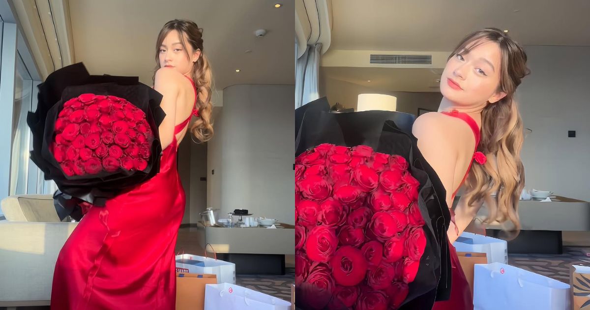 Jillian Ward Looks 'Super Latina' with Giant Red Rose Bouquet - Pinas Times