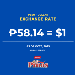Philippine Peso Exchange Rates : October 1, 2025
